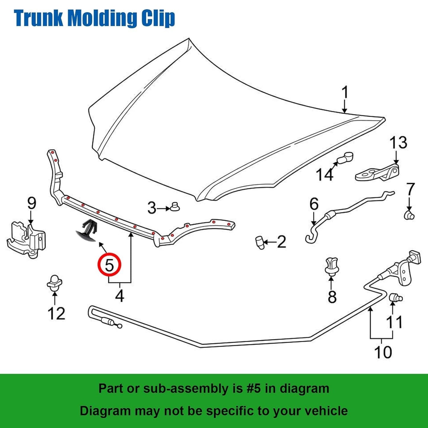 HONDA Weather Trim Seal Mounting Clip Inserts 1993 to 2017 # 91518-SM4-003 x5 pc16