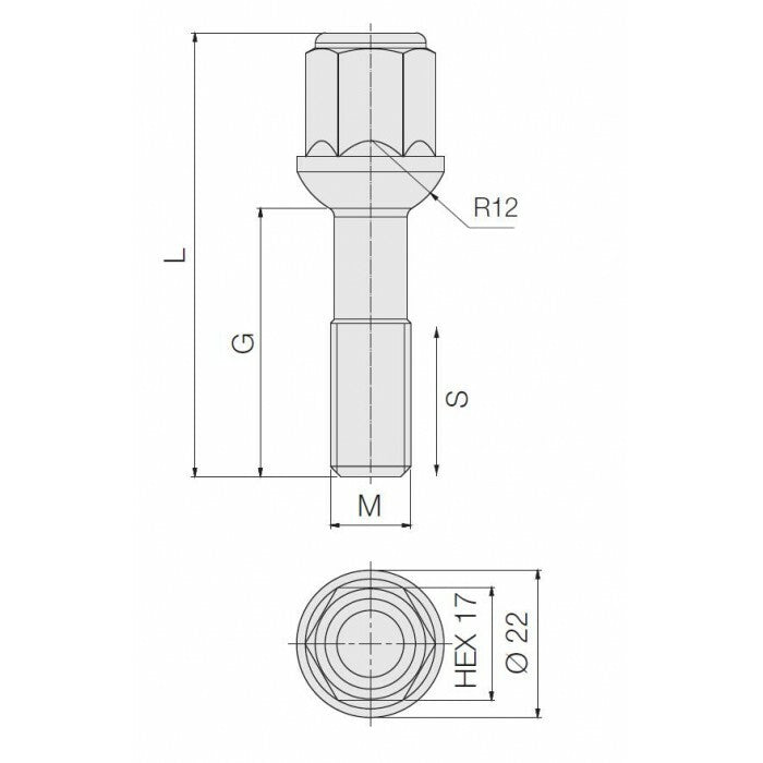 Mercedes Benz Alloy Wheel bolts for Older Models M12x1.5 40mm 17mm x20pcs0