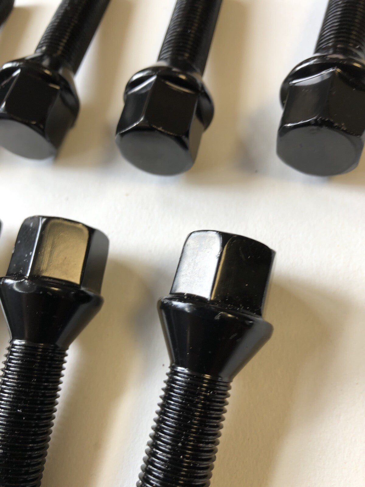 20 Black Extended Wheel Bolts 45mm Thread  M14 x 1.5 Hex Head 19mm Tapered Cone4