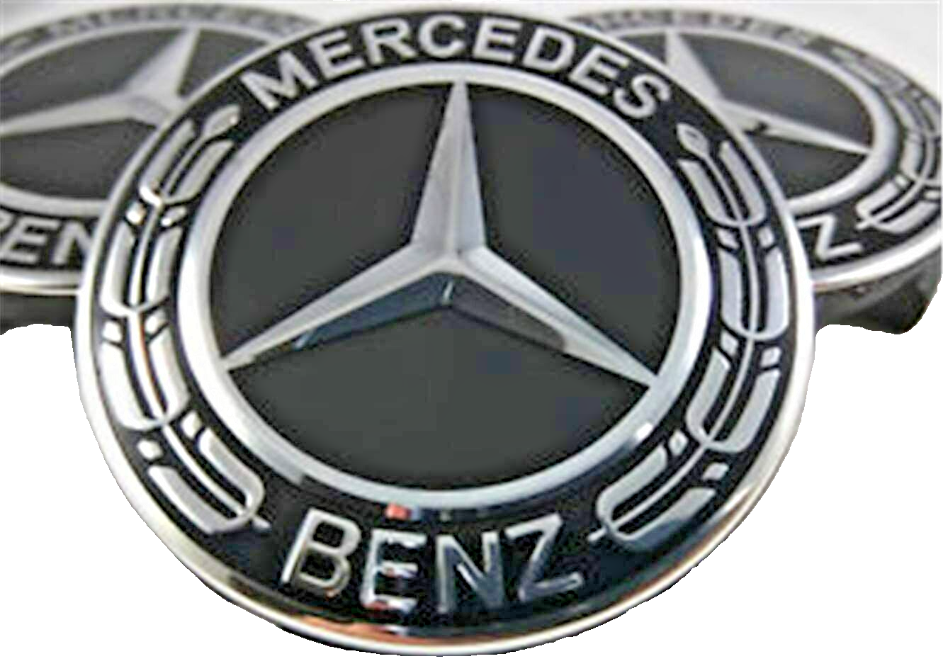 4x Mercedes Black Alloy Wheel Centre Hub Caps 75mm A B C E S M Class ML CLA SLK1