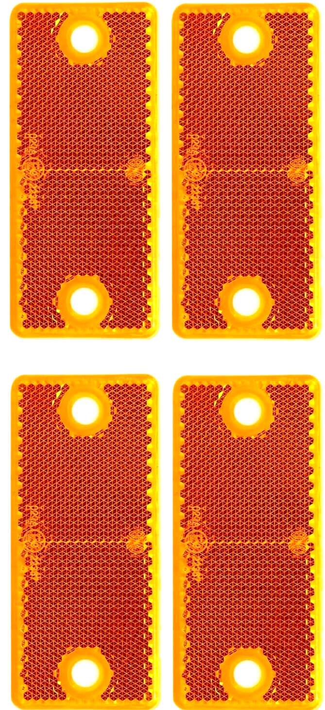 Amber E-Approved Rectangular Reflectors Trailers Caravans High-Quality 2pcs.9
