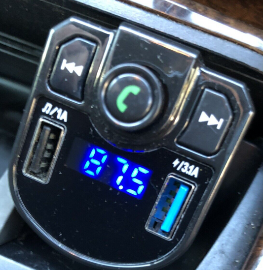 Bluetooth Hands-Free Car Kit with Dual USB Charger, FM Transmitter & MP3 Player0