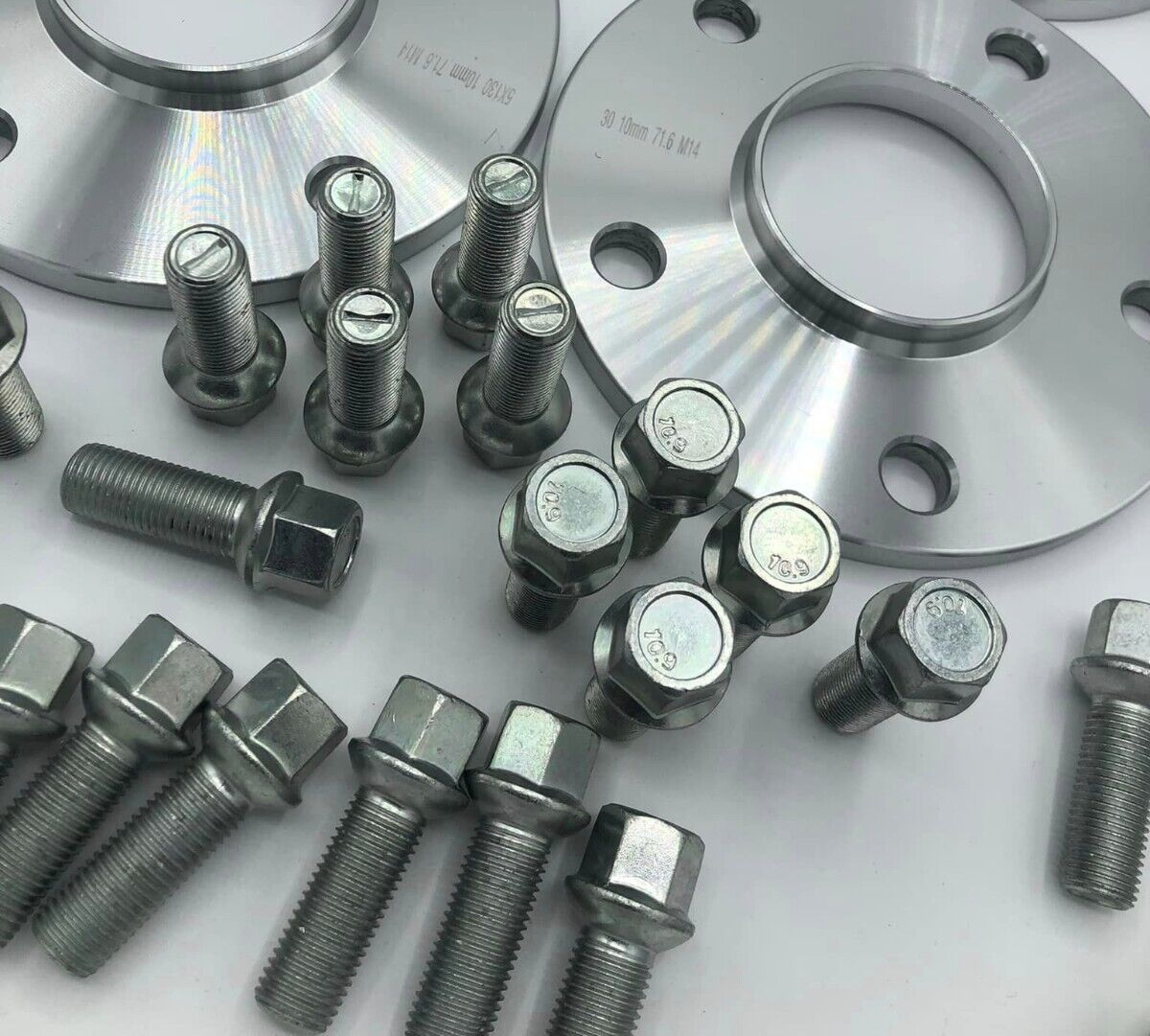 Porsche Wheel Spacers 15mm & Extended AF Bolts Set Of 2 in Silver 5x130 PSR9Line8