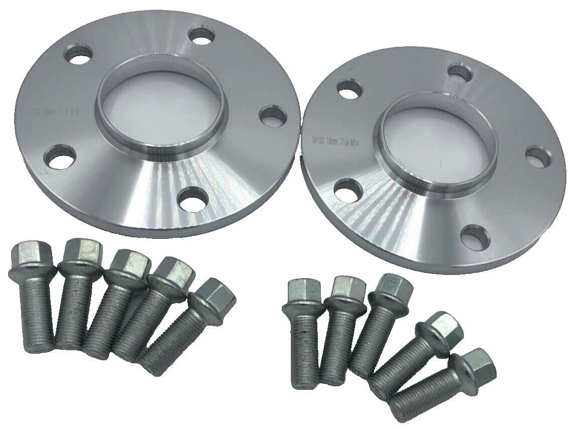 Porsche Wheel Spacers 12mm & Extended AF Bolts Set Of 2 in Silver 5x130 PSR9Line21