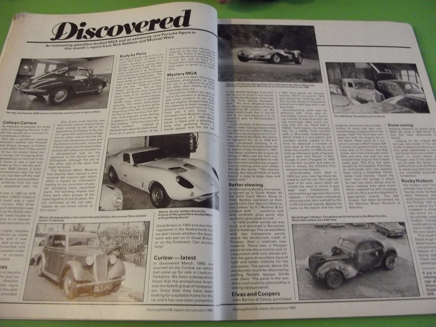 THOROUGHBRED AND CLASSIC CARS MAGAZINE JANUARY 1986 #C44