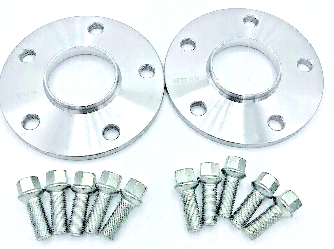 PORSCHE 20mm Wheel Spacers 5x130 With Extended AM Bolts Precision Fit in Silver10