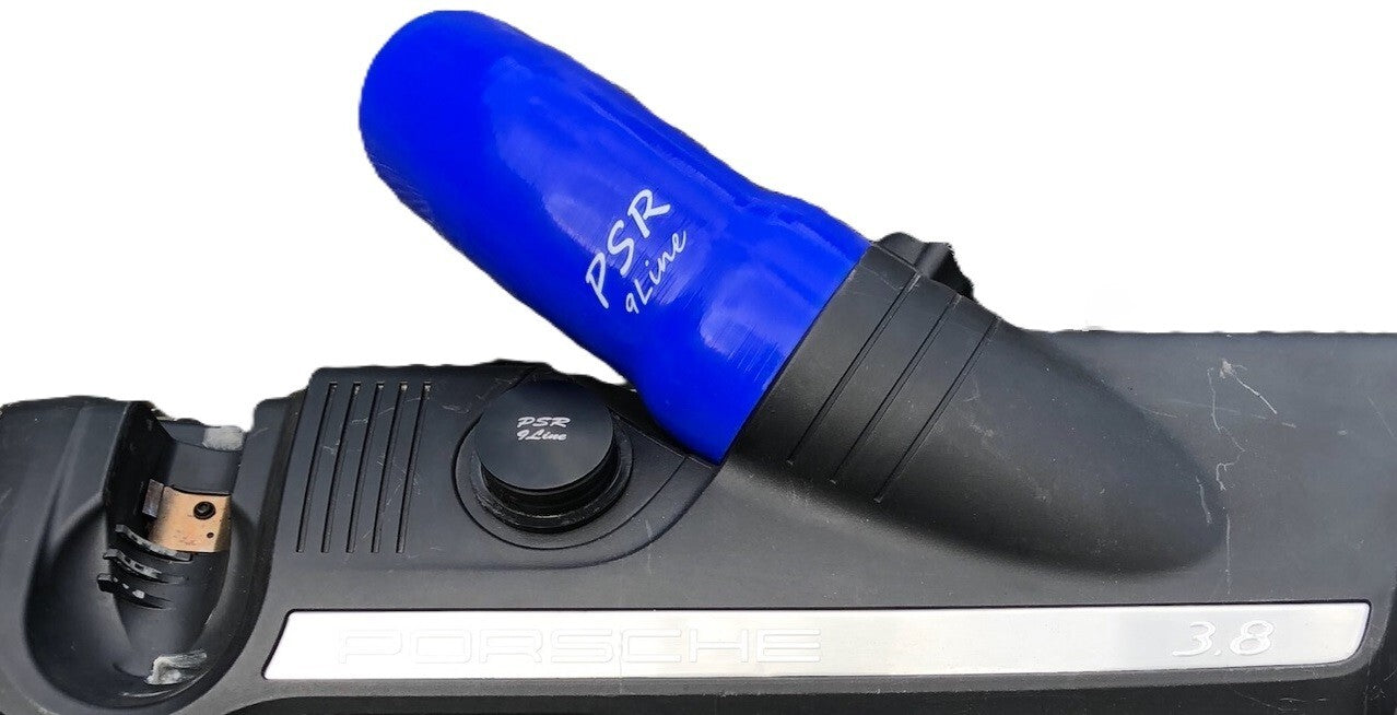 Porsche 997 Resonator Delete Air Box Modification with Blue Induction Pipe Plug18