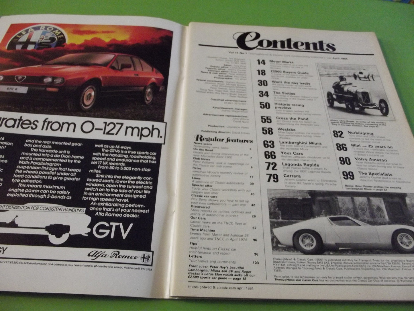 THOROUGHBRED AND CLASSIC CARS MAGAZINE APRIL 1984 #C41