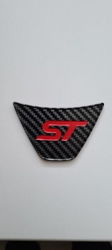 Ford Fiesta ST MK7 MK7.5 Carbon Fibre Effect Steering Wheel Badge Trim Red ST5