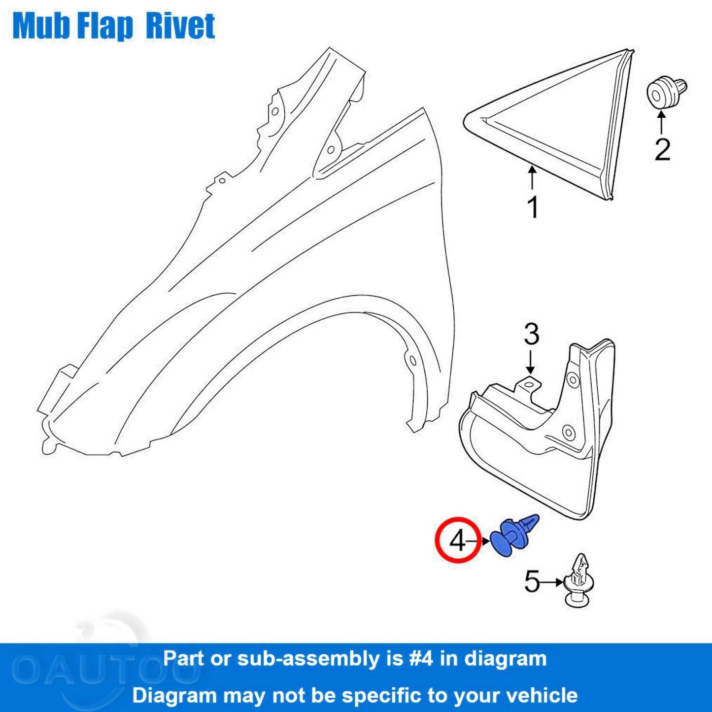 Ford Fiesta Focus Bumper Wheel Arch Lining Splash Guard Rivet Fixing Clips x5pcs12