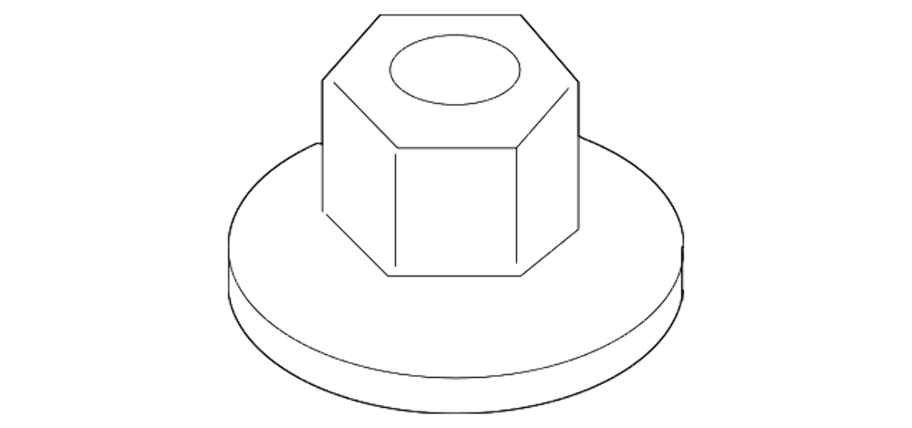 10mm Hex Head Plastic Flange Nut. x10 pc Arch Liner Splash Guard Under body Tray13