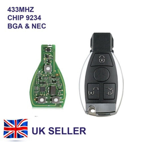 MERCEDES BENZ 3 BUTTONS REMOTE KEY C E G R S GL SL SLK BGA & NEC 433MHZ 3