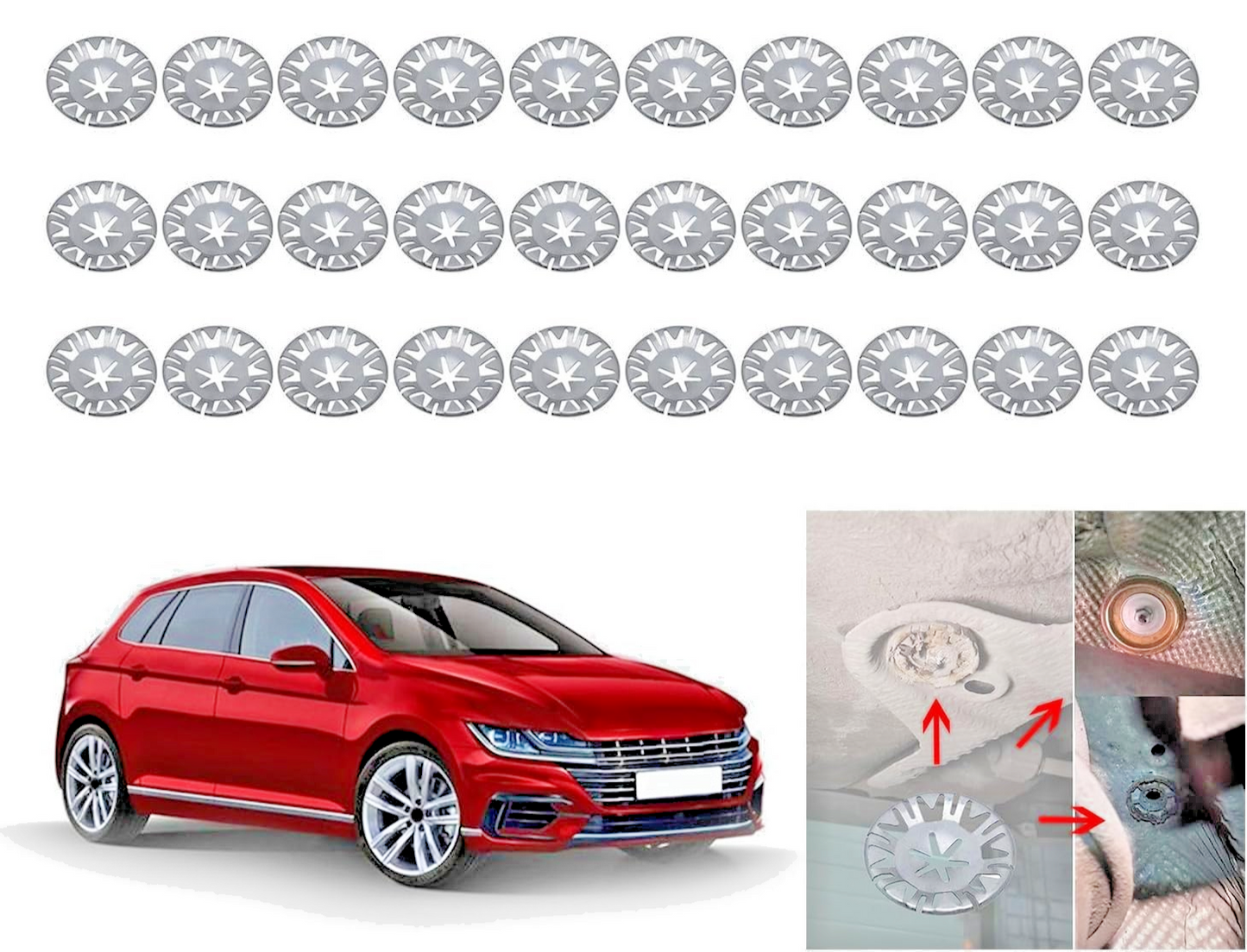 SEAT Sound Insulation & Under Body Weather Protection Trim Panel Clip Washer # 55