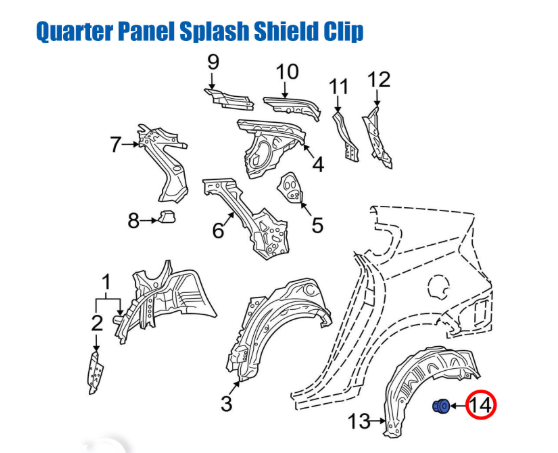 LEXUS Wheel Arch Liner Fixing Clip Plastic Wing Nut Black Prius Rav 4 C-HR 15 pc4