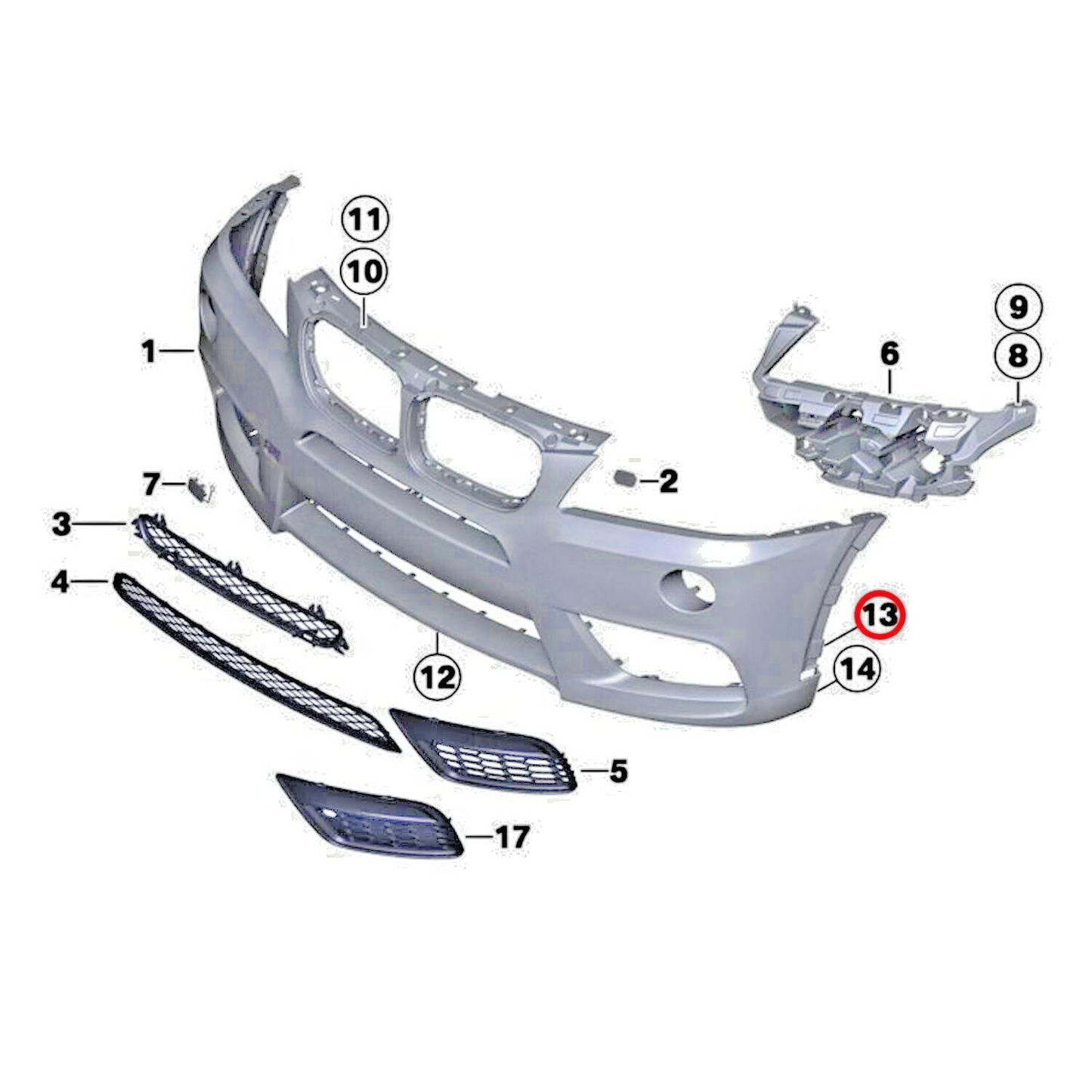 BMW X3 X5 X6 F25 E71 Wheel Arch Flare Trim Clips 07142151750 Blind Rivet 6mm x109