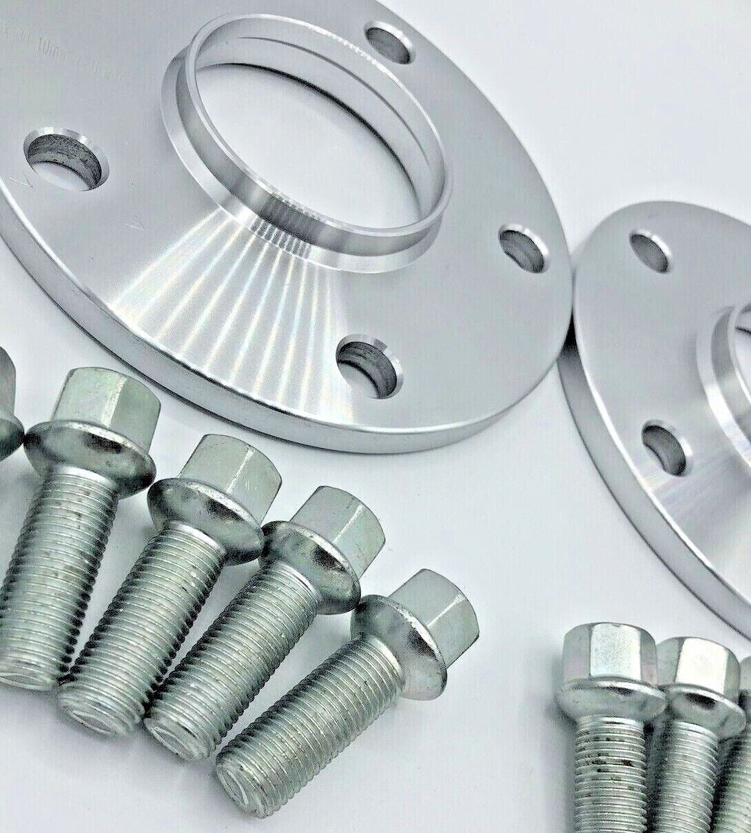 Porsche Wheel Spacers 12mm + Extended OE Bolts Set Of 2 in Silver 5x130 PSR9Line10