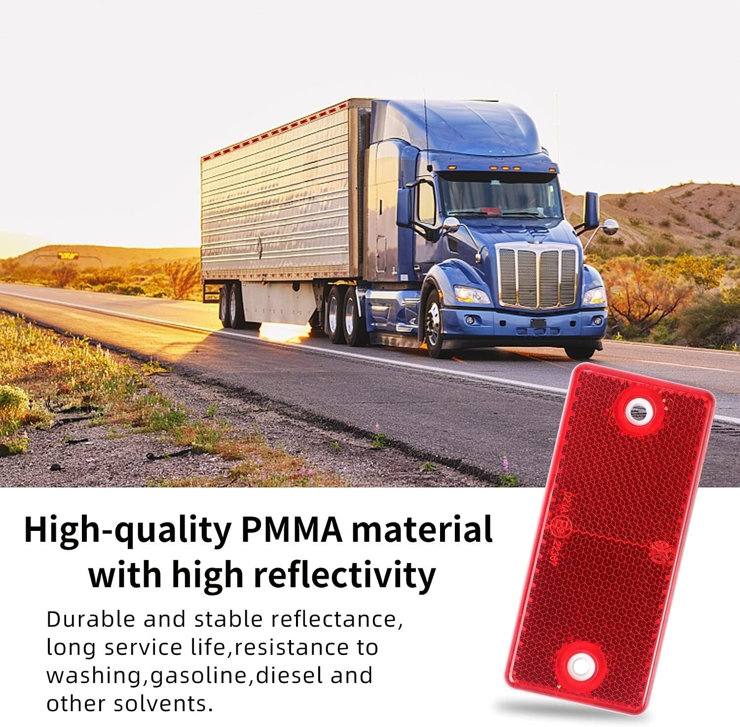 White Rectangular Reflectors Trailers Caravans13