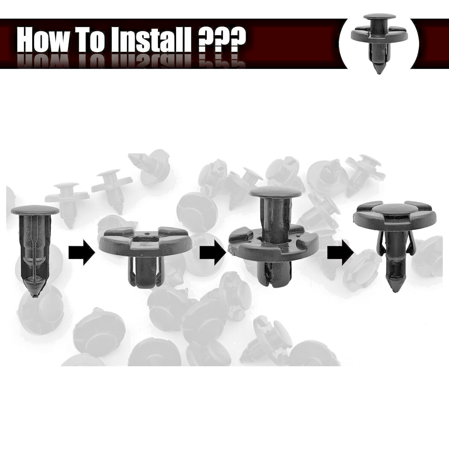 MITSUBISHI Trim clips x10 # MR328954 Lancer, Evolution, Pajero Shogun, Outlander10