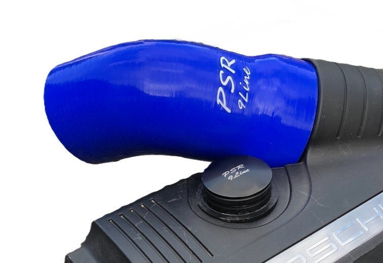 Porsche 997 Resonator Delete Air Box Modification with Blue Induction Pipe Plug5