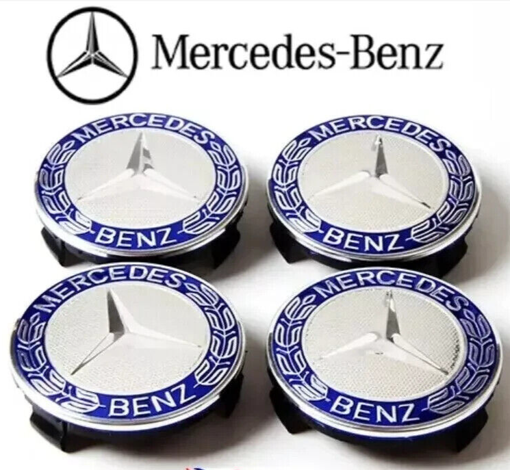 4x Mercedes Alloy Wheel Centre Hub Caps 75mm A B C E S M Class ML CLA7
