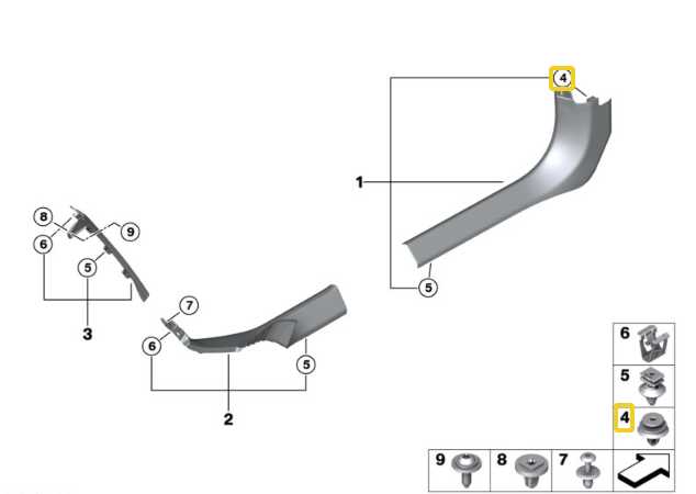 MINI Trim Panel Moulding Fastener Clip Fits 2 4 5 7 8 Series X1 X2 X3 X4 i4 - 108