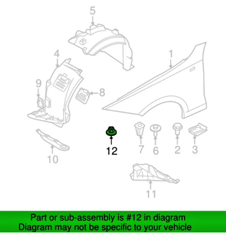 10mm Hex Head Plastic Flange Nut. x20 pc Arch Liner Splash Guard Under body Tray13