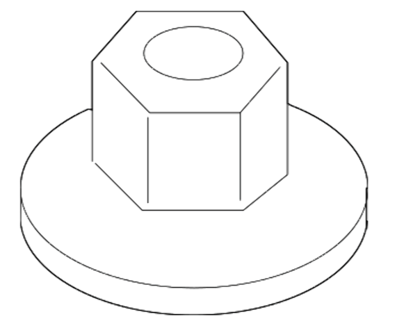 Hex Head Plastic Flanged 10mm Nuts,  Arch Liner Splash Guard, Undertray Clip x1514