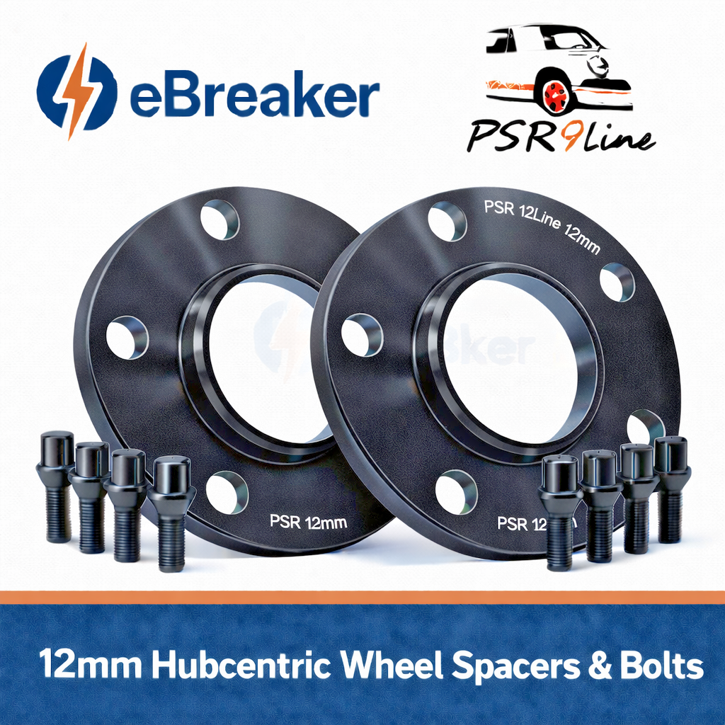Black 12mm Wheel Spacers for Porsche 5x130 Pair with Extended Bolts AM UK Stock0