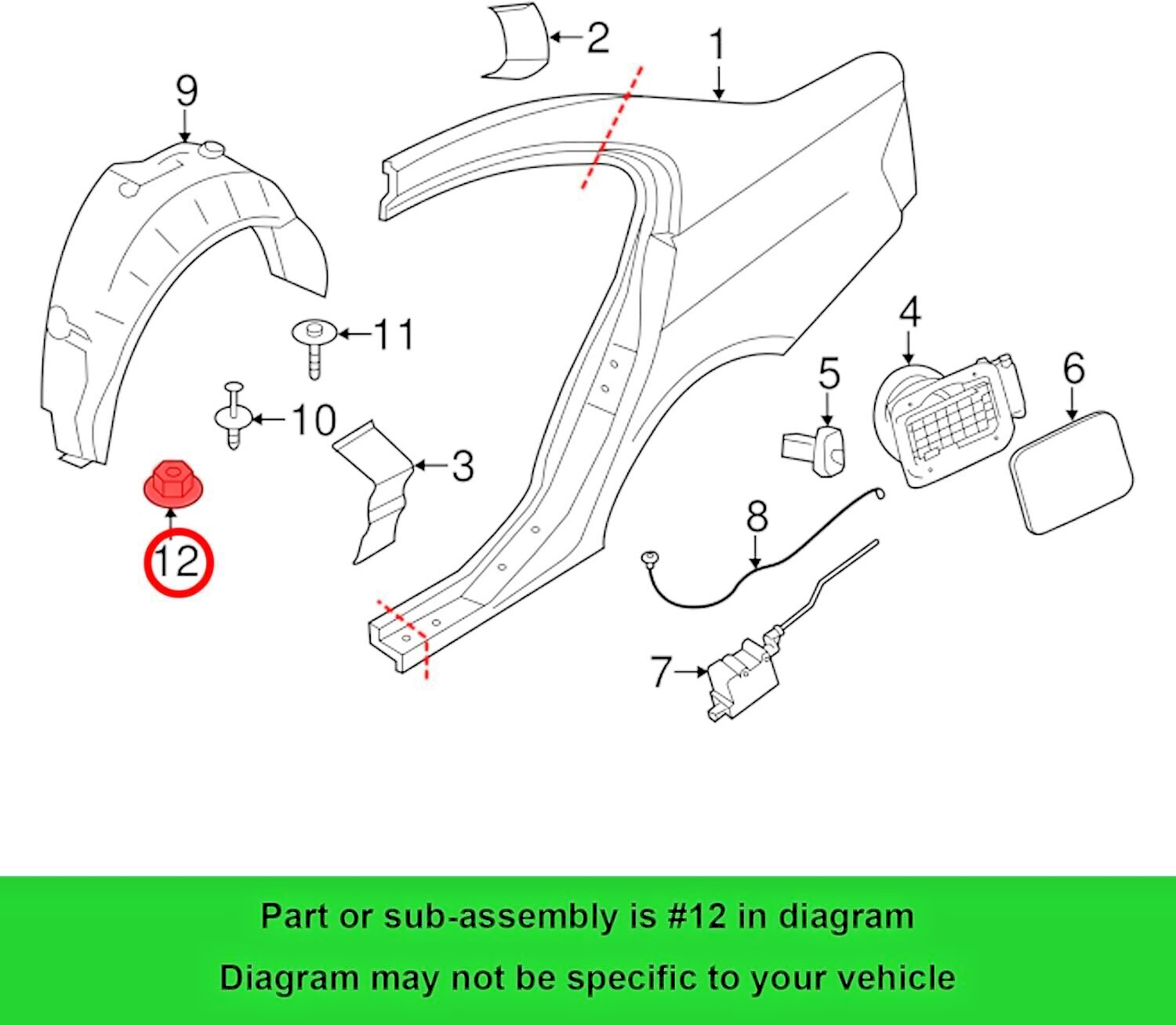 SKODA 10mm Hex Head Threaded Plastic Nut Undertray wheel Arch Splash Guard Trim.7