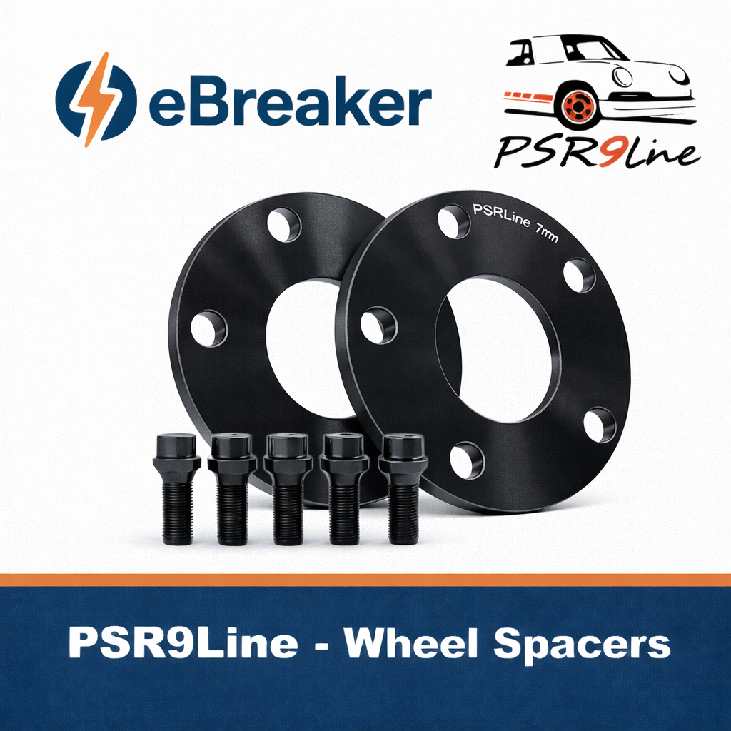 Black 7mm Wheel Spacers for Porsche 5x130 Pair with Extended Bolts  AM UK Stock0