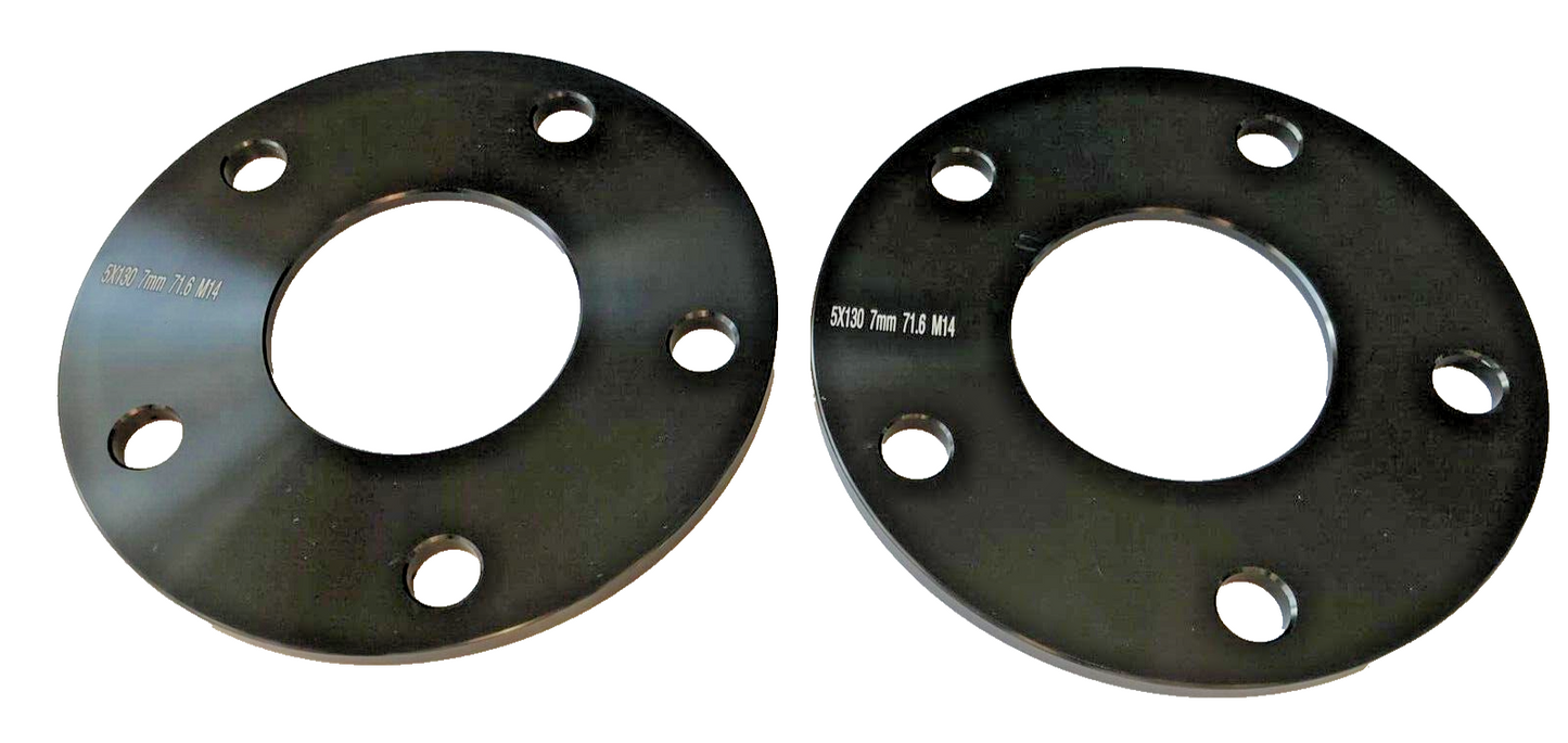 Porsche Wheel Spacers 7mm Set Of 4 in Black 5x130 PSR9Line13