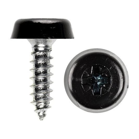 Number Plate Fixing Screws Kit Plastic Cap Moulded Weather resistant Head. Qty 42