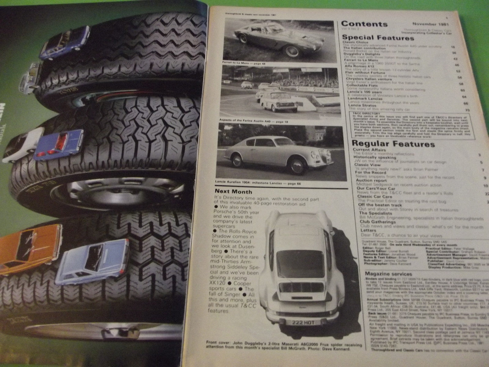 THOROUGHBRED AND CLASSIC CARS MAGAZINE NOVEMBER 1981 #C41