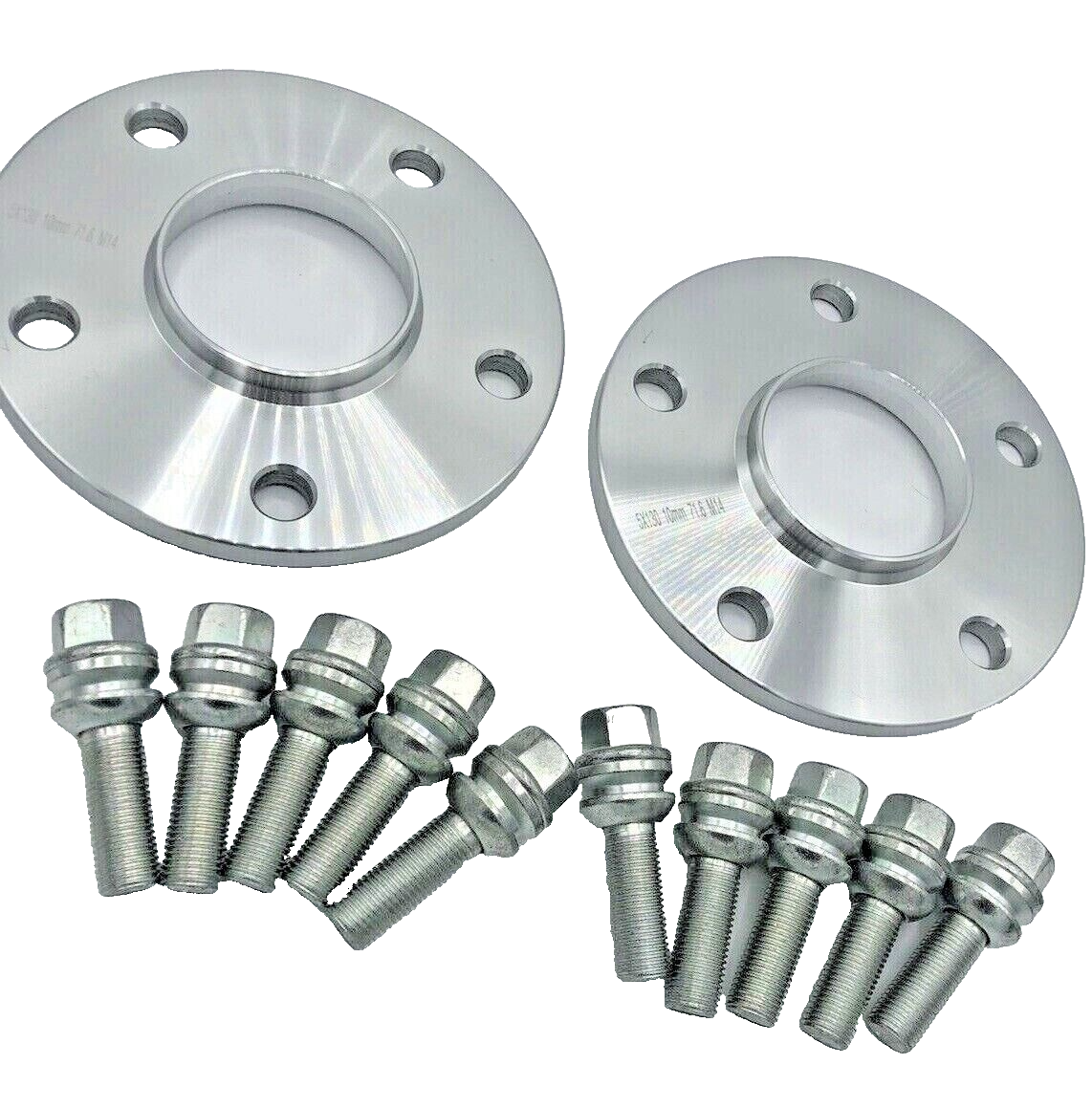 Porsche Wheel Spacers 12mm + Extended OE Bolts Set Of 4 in Silver 5x130 PSR9Line10