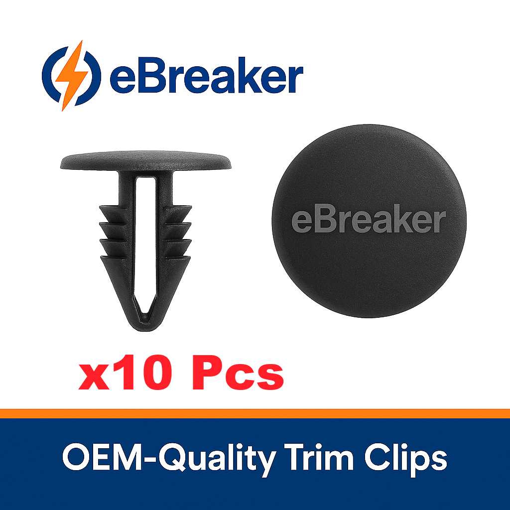 Push Fit Interior Trim Panel Clip Fasteners Black Button Head 4-5mm Hole - 10 Pc0