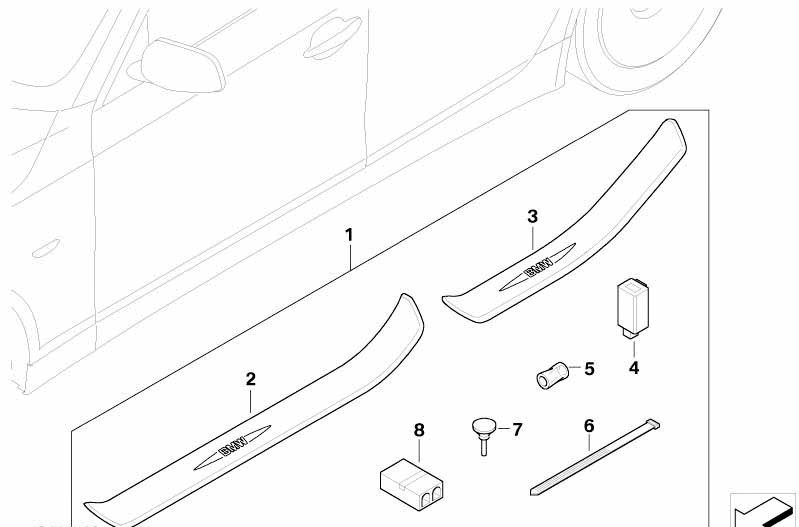 BMW Door Sill Trim Cover Clip - Fits 1 2 3 4 5 6 7 8 Series X3 X4 Z4 Models # 208