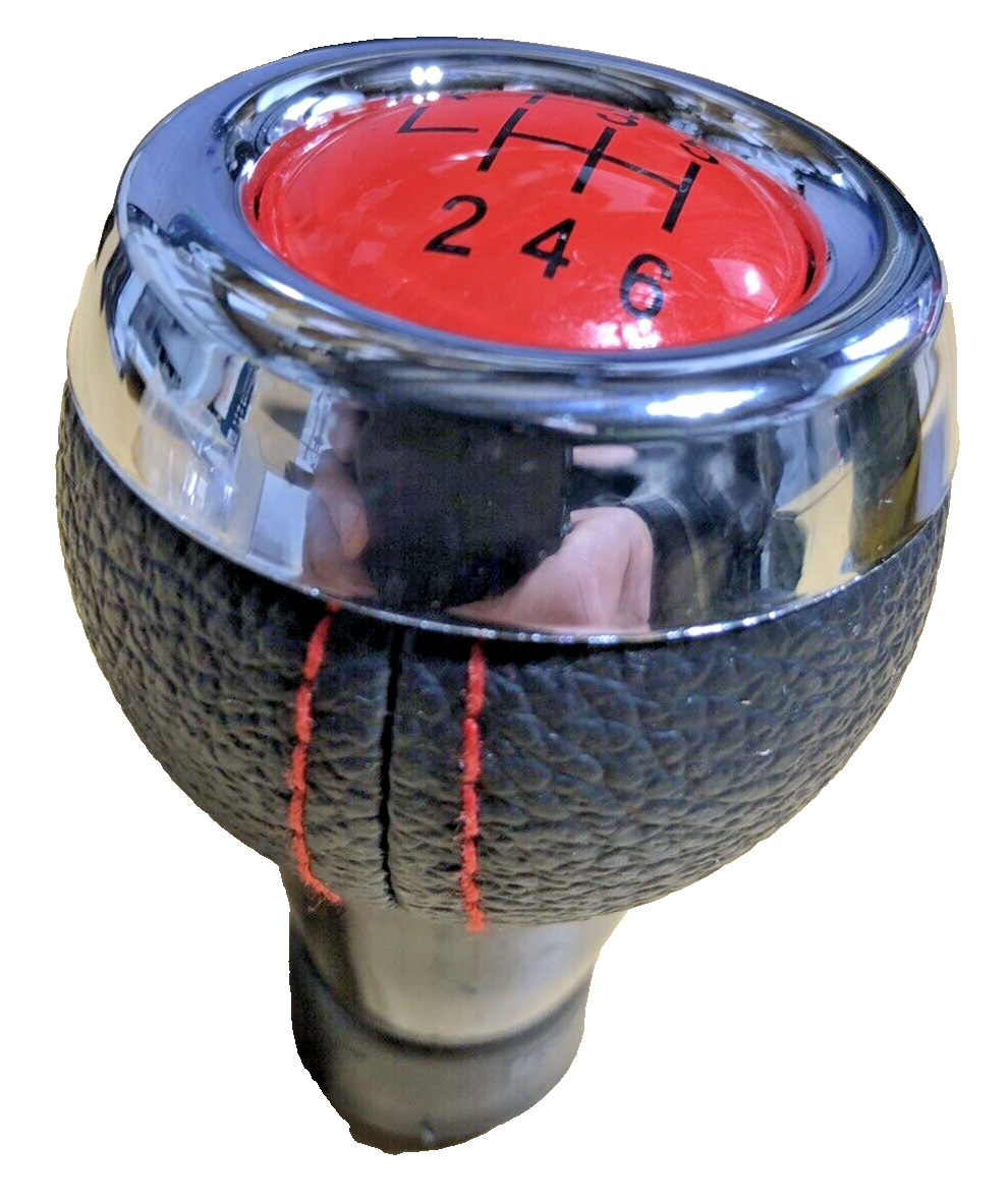 MINI 6 Speed Gear Shift Knob Soft Leather Red Shift Pattern R55 R56 R57 R58 R607