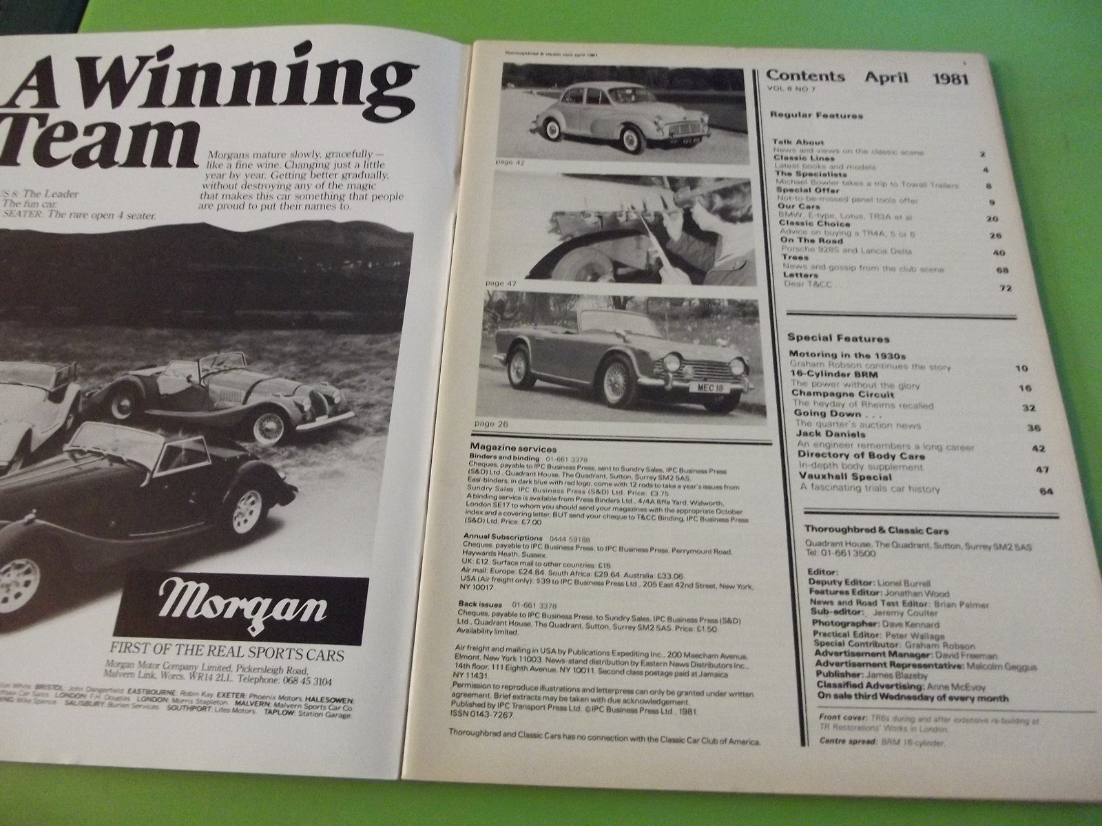 THOROUGHBRED AND CLASSIC CARS MAGAZINE APRIL 1981 #C41