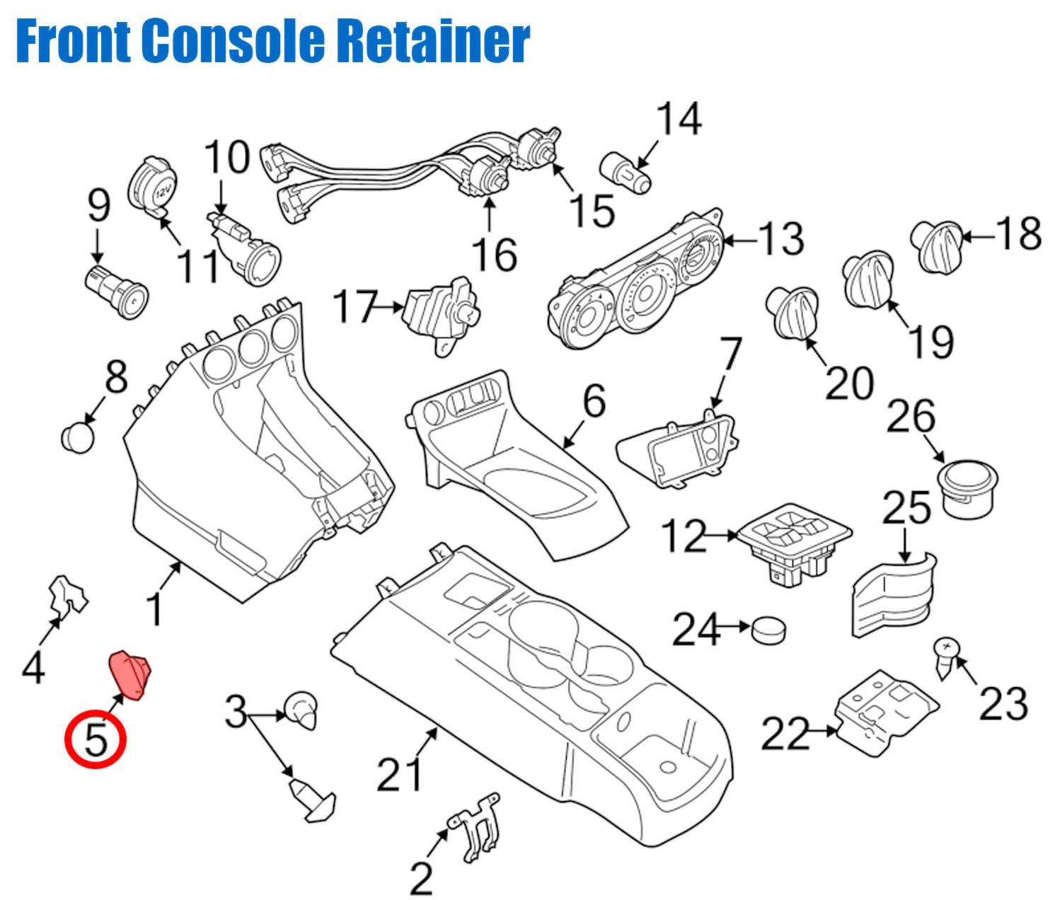 FORD Transit Connect Wheel Arch Molding Trim Panel Clip & Front Console  - # x1012