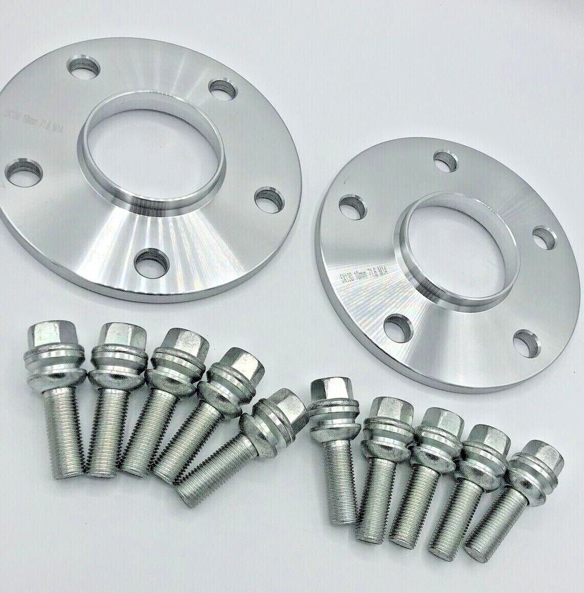 Porsche Wheel Spacers 12mm + Extended OE Bolts Set Of 2 in Silver 5x130 PSR9Line11