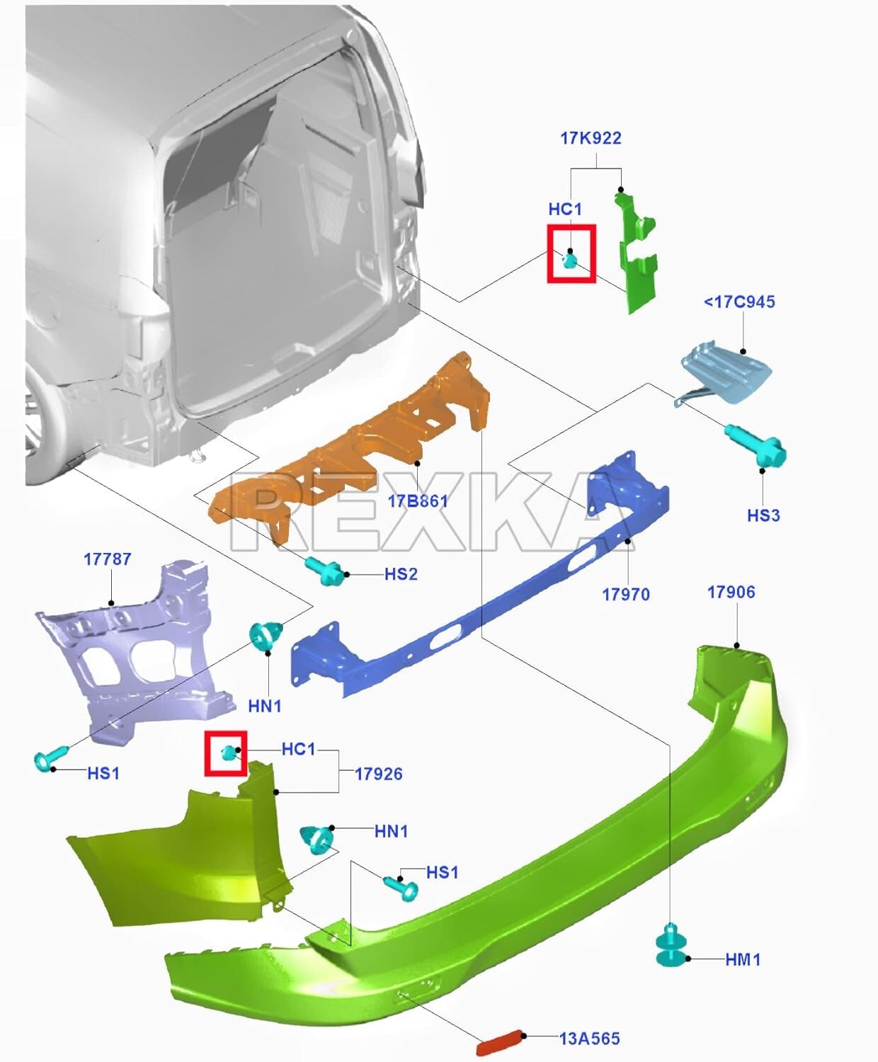 Ford Transit Custom Trim Panel Clips Door Moulding Body Fixing W716507S300 x157