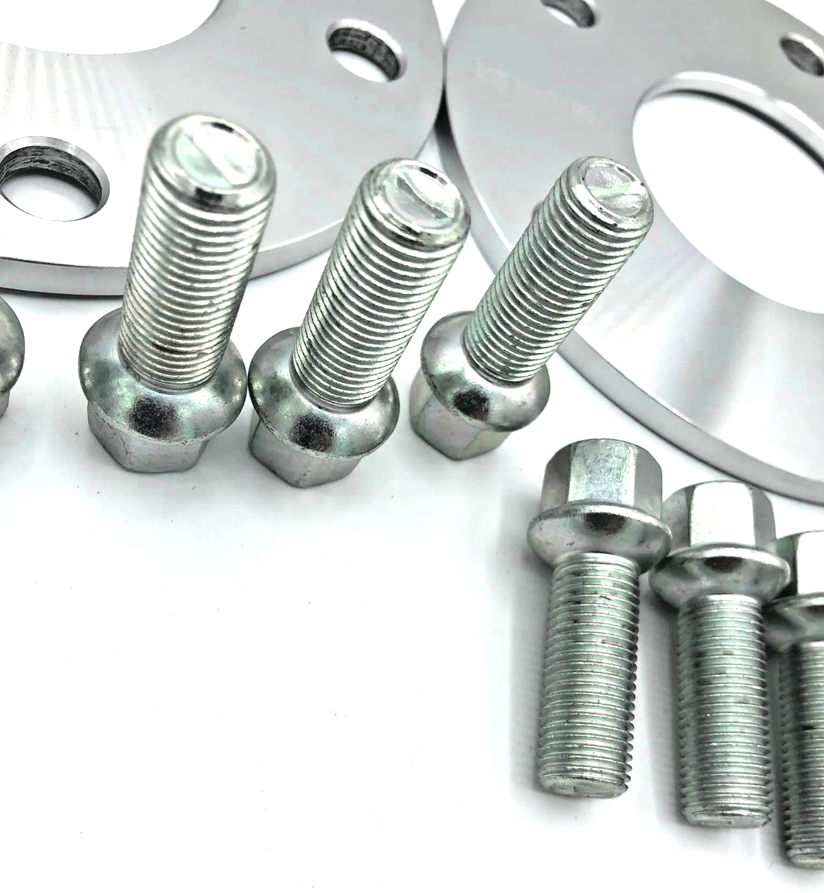 PORSCHE 7mm Wheel Spacers 5x130 With Extended AM Bolts  Precision Fit in Silver5
