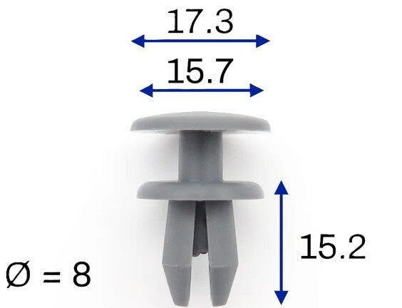 BMW Expanding Trim Rivet Grey x20 Pcs Interior Boot lining 3, 5, 7, X i Series2