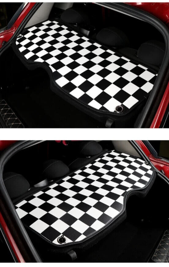 Parcel Shelf Leather Pad Black & White Checker Style - Mini R50 R53 2001 - 200612