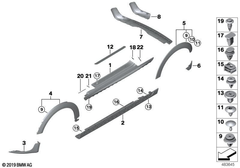 MINI Trim Panel Repair -C-Clip Grommet for Plastic Nut Fits F series 13-2025 #1515