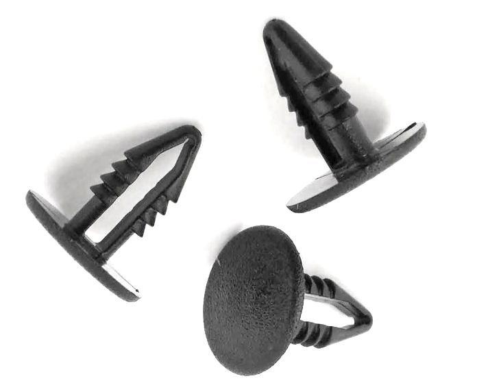 Universal Push Fit Black Button Head Interior Trim Panel Clips 4-5mm Hole, 20 Pc8