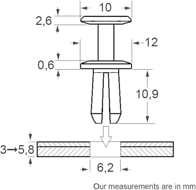AUDI Torx Head Plastic Screw Fit Trim Rivet x10 Pcs - 7L68683072