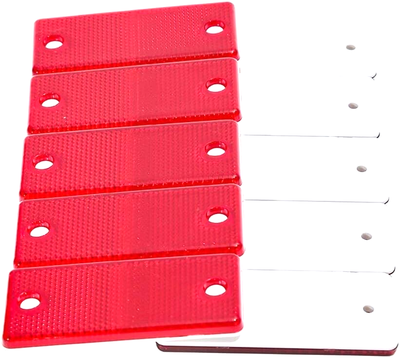 2 Red Rectangular Reflectors Screw Fit Vans Trailers Caravans Recovery Trucks5