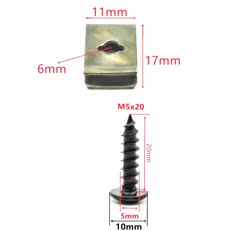 Bodywork Undertray Splashguard Speed Fastener Self Tapping Screws U Clips 10 Set2