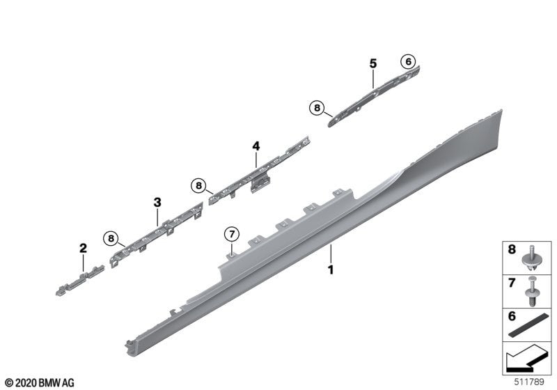 BMW Door Sill & M Sill Panel Cover - Expanding Push Pin Rivet Trim Clip - #  x157